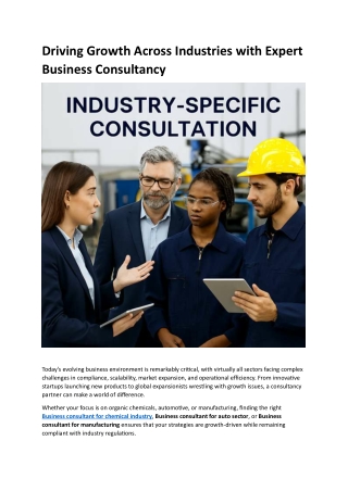 Driving Growth Across Industries with Expert Business Consultancy - srishti consulting
