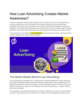 How Loan Advertising Creates Market Awareness_