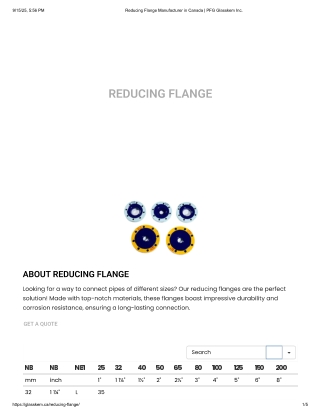 Reducing Flange Manufacturer in canada & USA | Glasskem