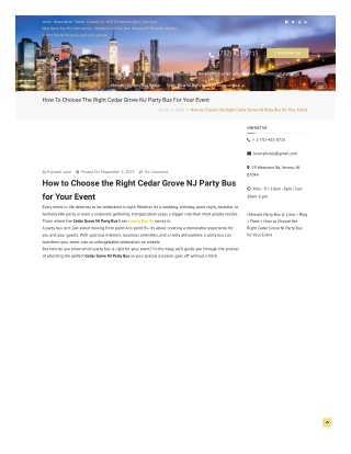 How to Choose the Right Cedar Grove NJ Party Bus for Your Event