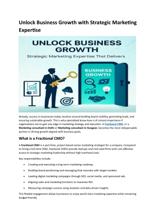 Unlock Business Growth with Strategic Marketing Expertise