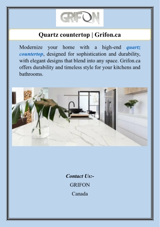 Quartz countertop | Grifon.ca