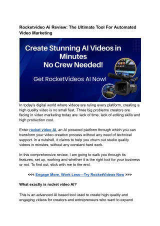 RocketVideo AI Review – Should Businesses Use It in 2025?