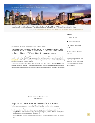 Experience Unmatched Luxury: Your Ultimate Guide to Pearl River, NY Party Bus &