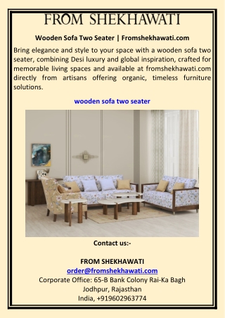Wooden Sofa Two Seater  Fromshekhawati.com