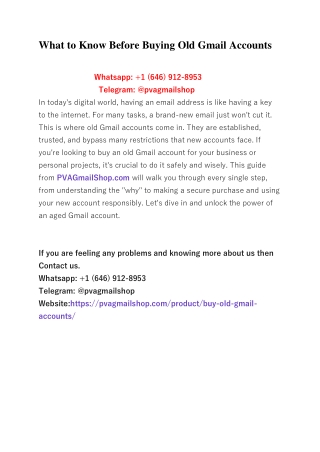 What to Know Before Buying Old Gmail Accounts