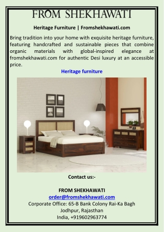 Heritage Furniture  Fromshekhawati.com