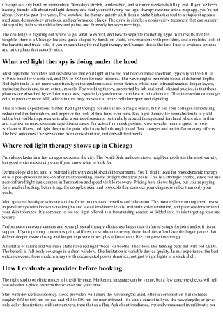 Top-Rated Red Light Therapy Near Me: Chicago Edition