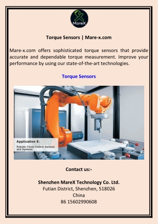 Torque Sensors  Mare-x.com