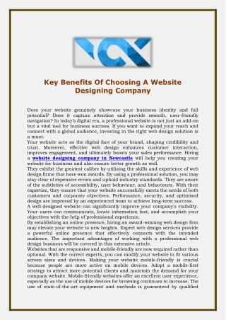 Key Benefits Of Choosing A Website Designing Company