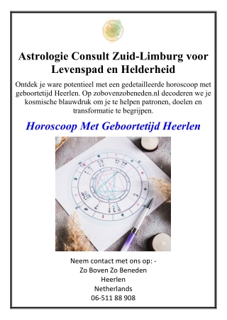 Astrologie Consult Zuid-Limburg voor Levenspad en Helderheid