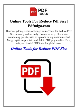 Online Tools For Reduce Pdf Size | Pdfmigo.com