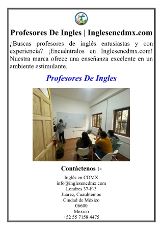 Profesores De Ingles | Inglesencdmx.com