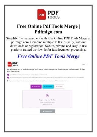Free Online Pdf Tools Merge | Pdfmigo.com