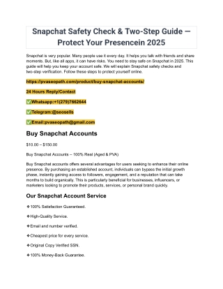 Snapchat Safety Check & Two-Step Guide — Protect Your Presencein 2025