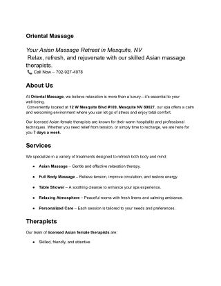 Oriental Massage