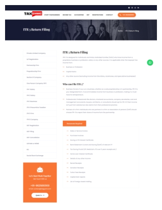 ITR 3 Return Filing Service | Tax Gyani
