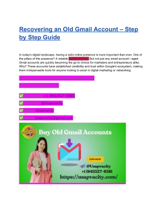 Recovering an Old Gmail Account – Step by Step Guide