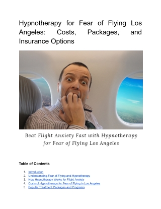 Hypnotherapy for Fear of Flying in Los Angeles: Costs & Insurance Options