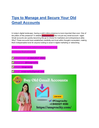 Tips to Manage and Secure Your Old Gmail Accounts