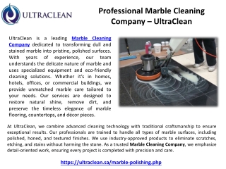 Professional Marble Cleaning Company – UltraClean