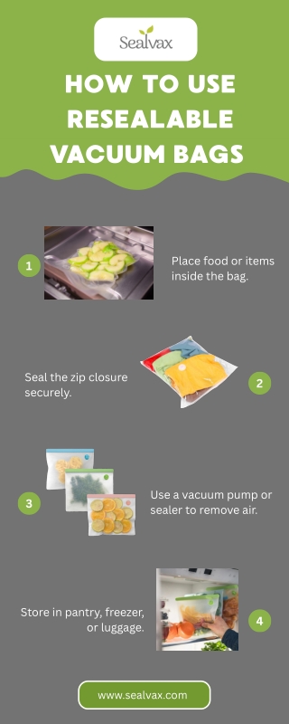 Buy Resealable Vacuum Bags for Fresh Food Storage