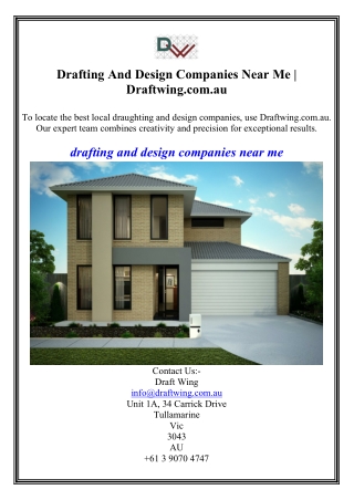 Drafting And Design Companies Near Me Draftwing.com.au
