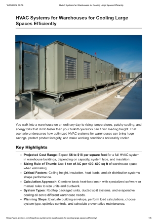 HVAC Systems for Warehouses for Cooling Large Spaces Efficiently