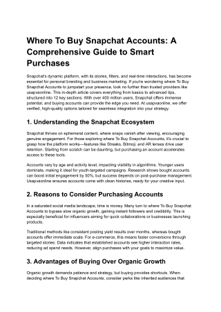 Where To Buy Snapchat Accounts_ A Comprehensive Guide to Smart Purchases