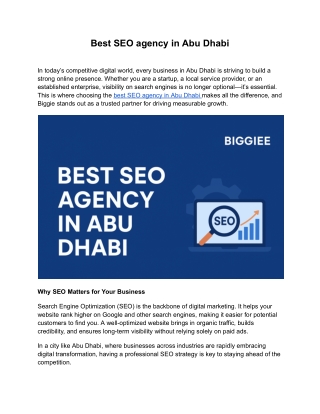 Best SEO agency in Abu Dhabi
