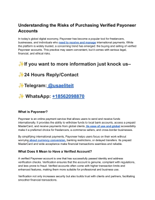 Top Buy Verified Payoneer Account Benefits for Online Professionals