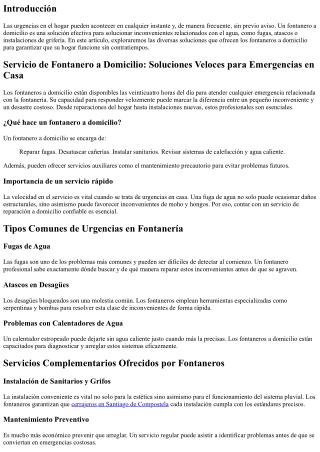 Servicio de Fontanero a Domicilio: Soluciones Rápidas para Emergencias en Casa