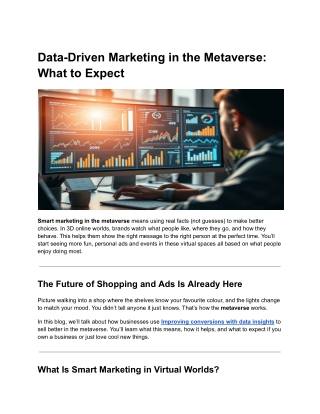 Improving Conversions with Data Insights in the Metaverse