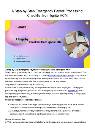 Emergency Payroll Processing