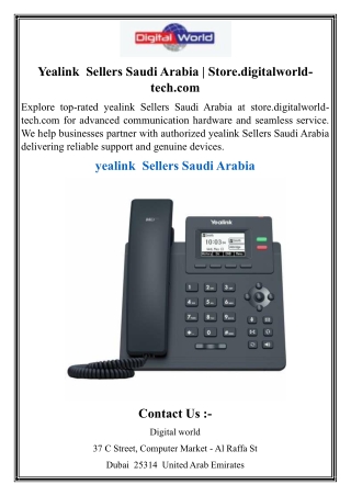 Yealink  Sellers Saudi Arabia  Store.digitalworld-tech