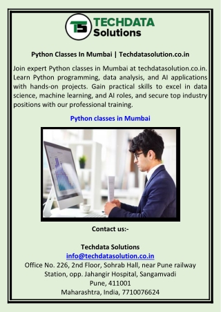 Python Classes In Mumbai  Techdatasolution.co.in