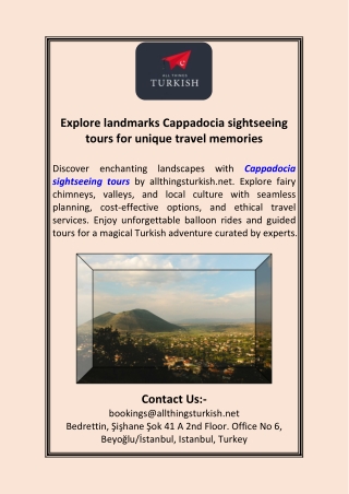 Explore landmarks Cappadocia sightseeing tours for unique travel memories.pdf..