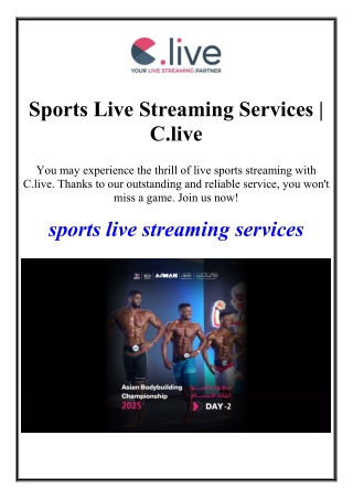 Sports Live Streaming Services | C.live