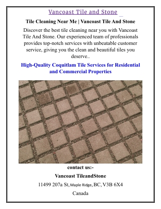 High-Quality Coquitlam Tile Services for Residential and Commercial Properties