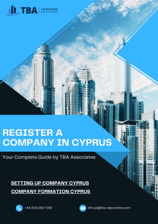 Register a Company in Cyprus - Your Complete Guide by TBA Associates