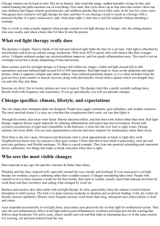 Red Light Therapy for Skin in Chicago: Real-Life Transformations