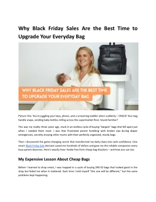 Why Black Friday Sales Are the Best Time to Upgrade Your Everyday Bag