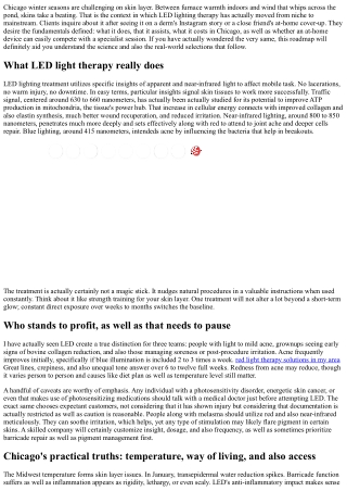 Chicago LED Lighting Treatment: A Newbie's Roadmap to Sparkling Skin Layer