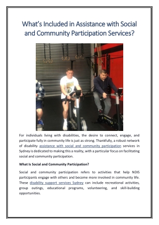 What’s Included in Assistance with Social and Community Participation Services