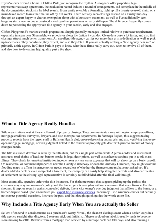 Clifton Park Home Purchases: Improve along with a Title Agency