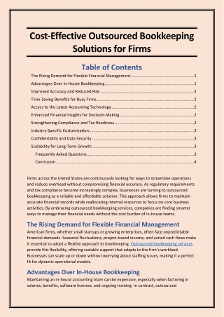 Cost-Effective Outsourced Bookkeeping Solutions for Firms