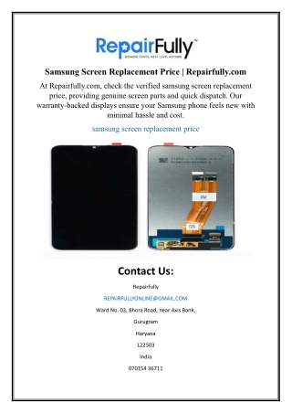 Samsung Screen Replacement Price | Repairfully.com