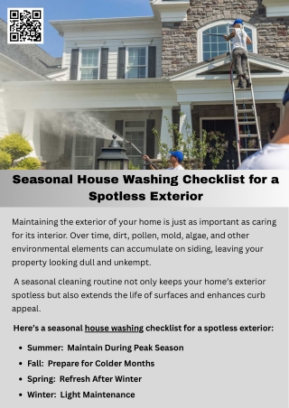 Seasonal House Washing Checklist for a Spotless Exterior