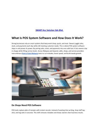 What Is POS System Software and How Does It Work