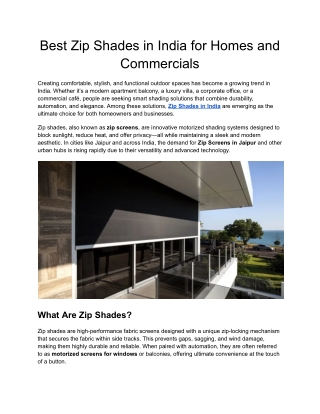Best Zip Shades in India for Homes and Commercials (1)